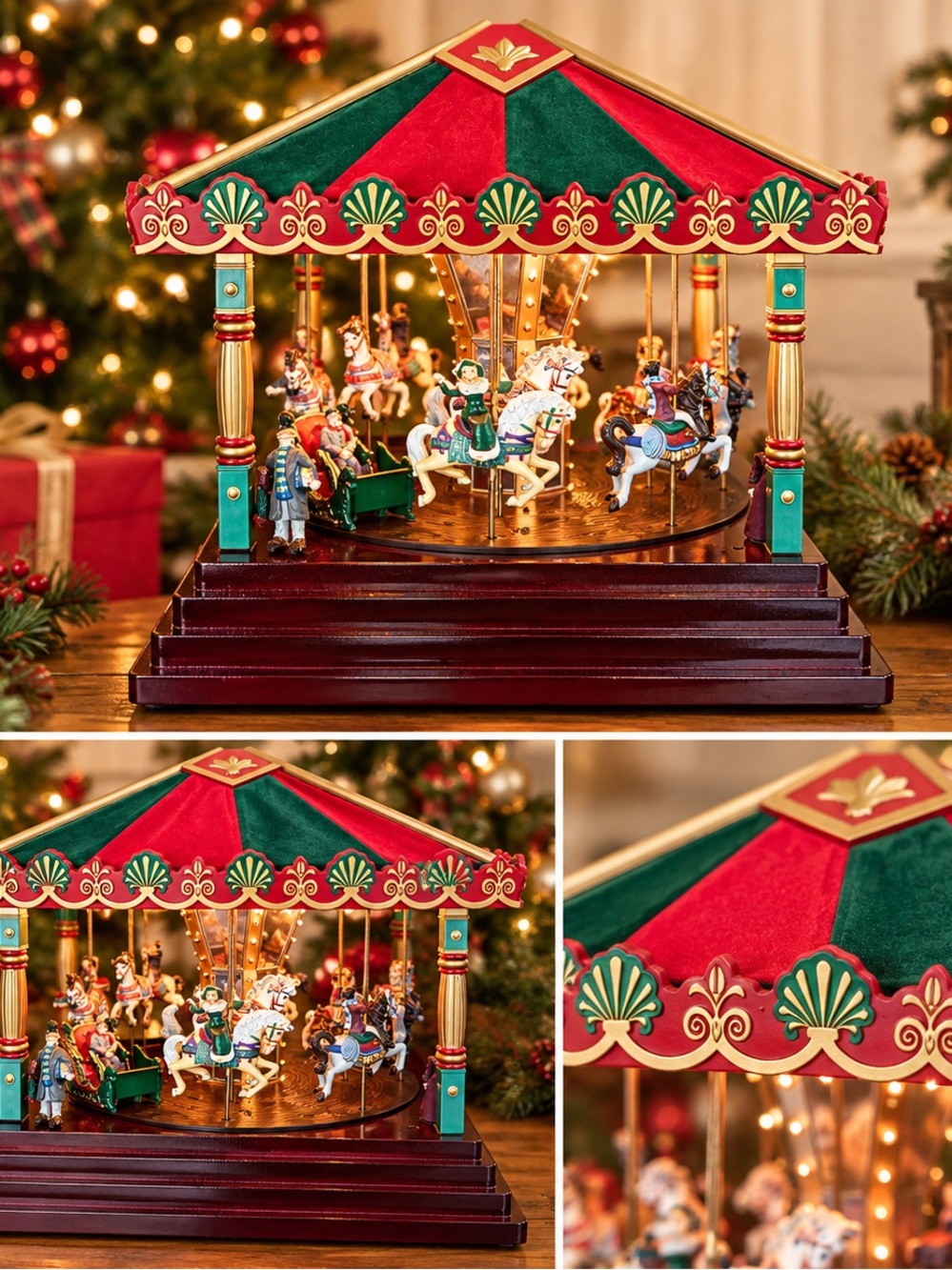 Vintage Mr. Christmas Gold Label Carousel Merry-Go-Round Musical Decor
